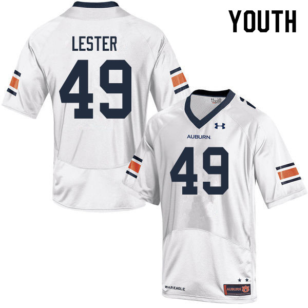 Youth #49 Barton Lester Auburn Tigers College Football Jerseys Sale-White - Click Image to Close